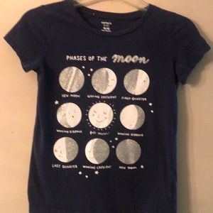 Carter’s Kid Tee Shirt Size 10/12- Phases of the Moon